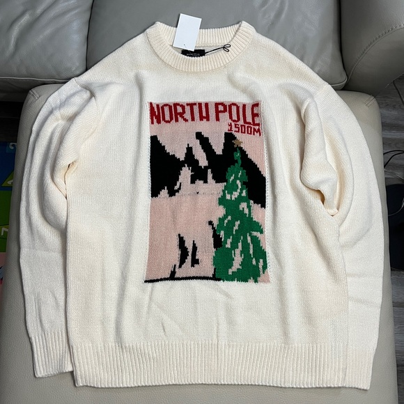 Pull & Bear Men’s “North Pole” Graphic Sweater - Size L - Picture 2 of 7